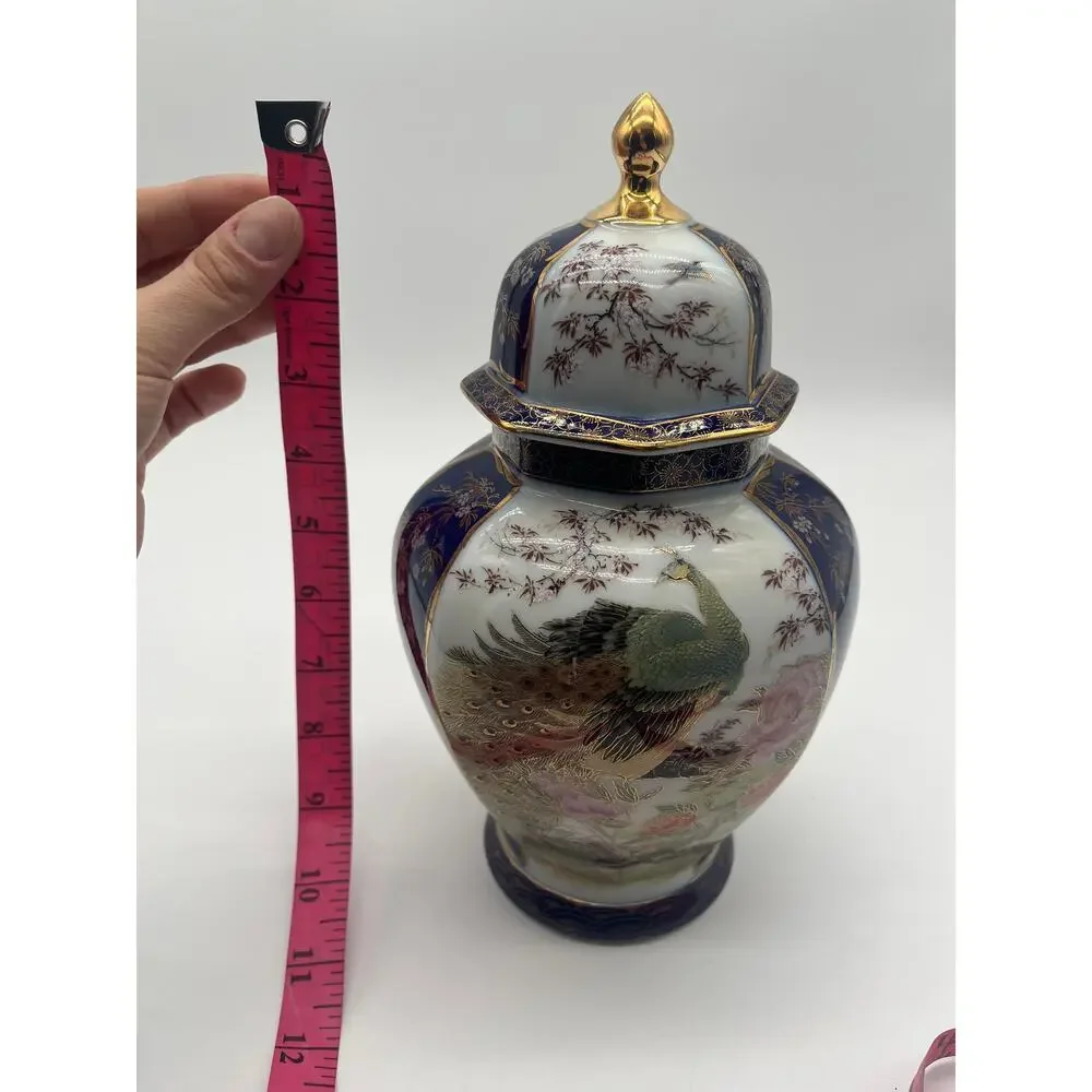 Vintage Shibata Chinaware Piece Art Decor Japanese Porcelain Ginger Jar with Lid